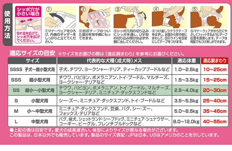 <a href="https://www.qoo10.jp/gmkt.inc/Search/brand.aspx?brandno=18151" target="_blank" class="title_brand" id="btn_brand" title="ユニ・チャーム">ユニ・チャーム</a>【8個セット】 マナーウェア 女の子用 SS モーヴピンクドットピンクチェック 38枚 超小型犬用 小型犬用 犬用おむつ マナーおむつ ペット用 まとめ売り セット売り まとめ買い