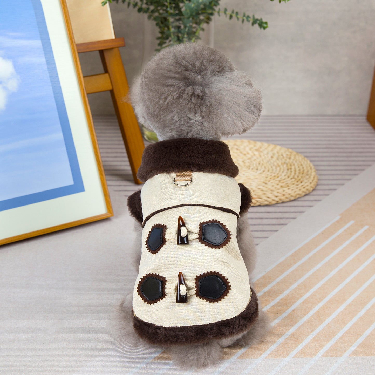 人気犬服ペット服小型犬や猫が秋と冬に着用することができます暖かく快適なスエード牛角コート