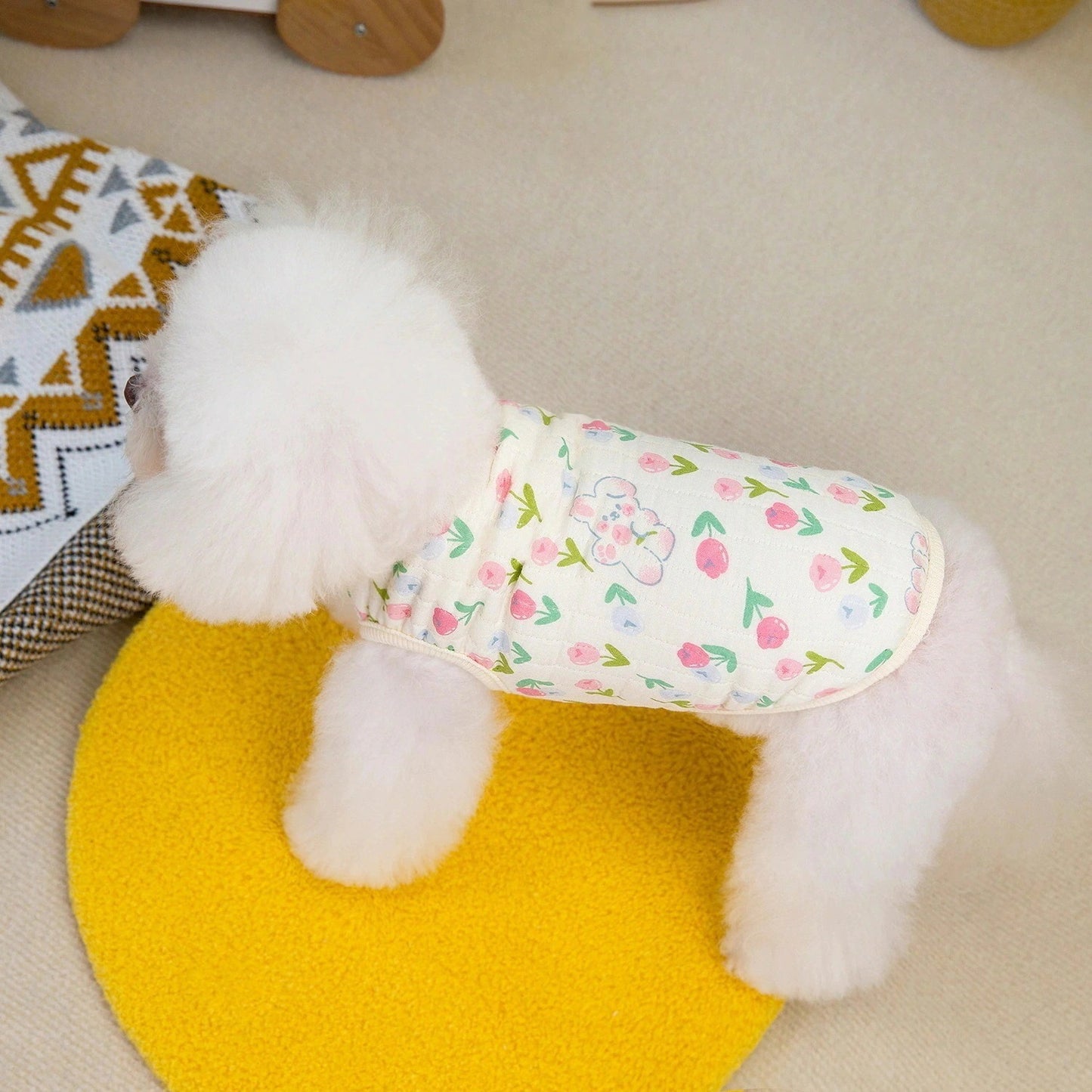 人気ペット用品犬服猫小型犬快適テディダブルガーゼ綿ベスト