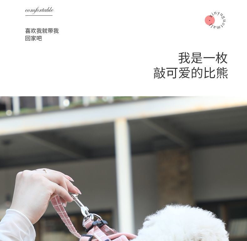背心式犬牽引紐テディ比熊小型犬胸背ドッグラン子犬チェーンペット用品