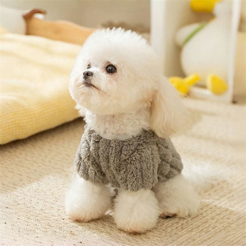 ペット服猫ビション小型犬ポメラニアンテディ子犬犬秋冬肥厚リードバックル付きロングぬいぐるみ服犬 服 犬 犬の服 犬 洋服 犬の服夏 犬洋服