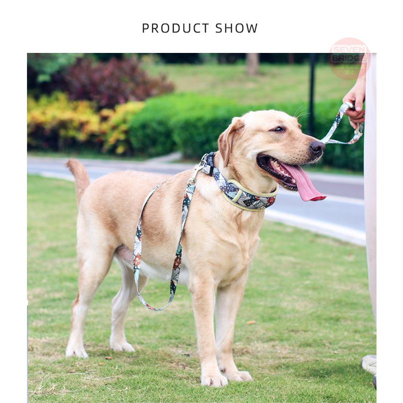 首や喉に優しい 和柄 ペット ペットグッズ 中型犬 ソフト 光反射 小型犬 大型犬 幅広 首輪 素材 犬 ドッグ