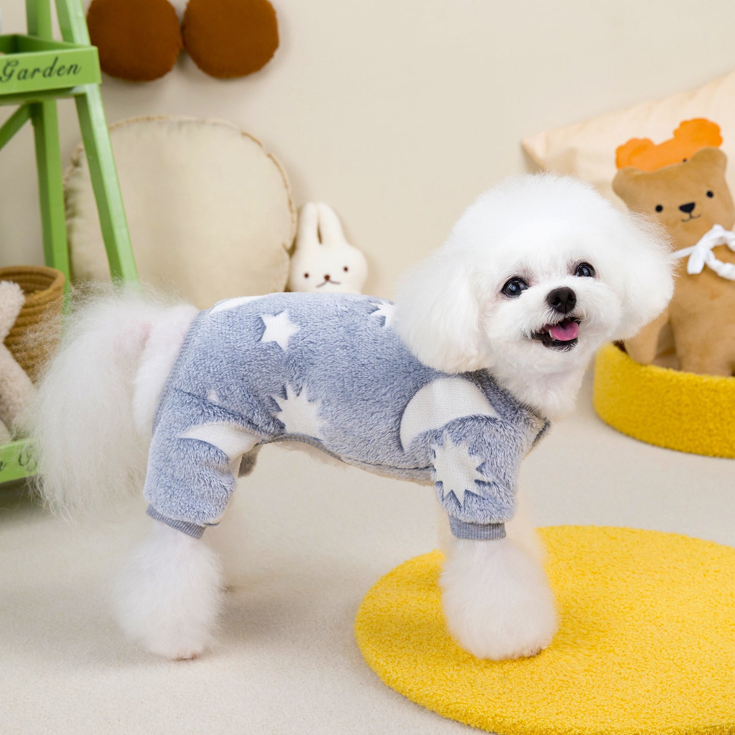人気犬の服ペットの服小型犬や猫が秋と冬に着用することができ暖かく快適なグローインザダーク4本足のフリースのジャケット