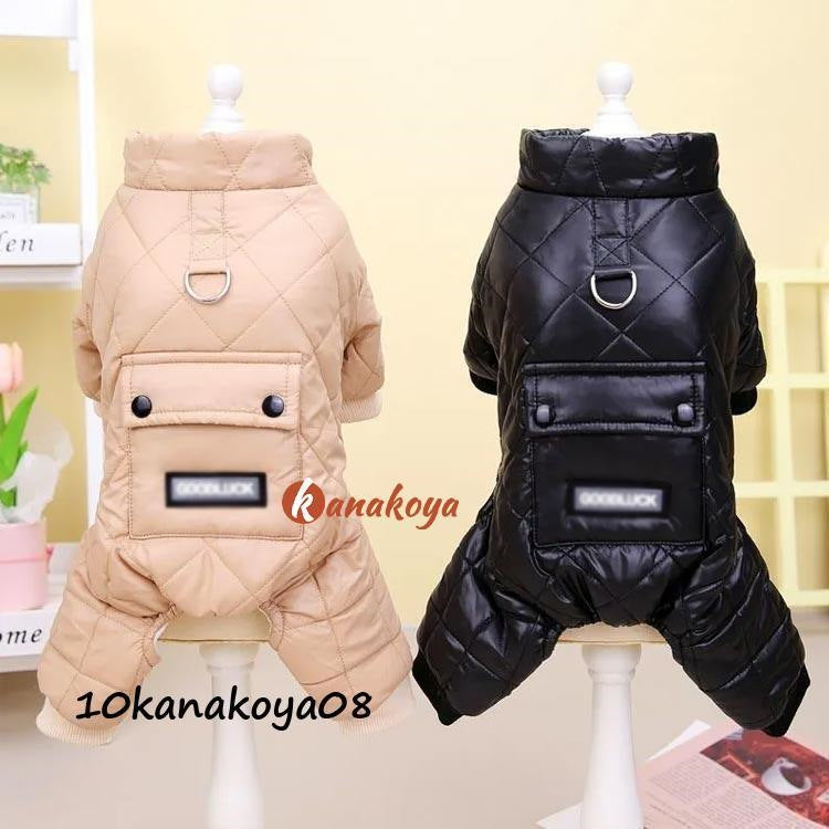 犬服 秋 冬 暖かい ドッグウェア 裏ボア キルティング 中綿コート つなぎ ペットウェア 裏起毛 犬の服 小型犬 トイプードル ジャケット