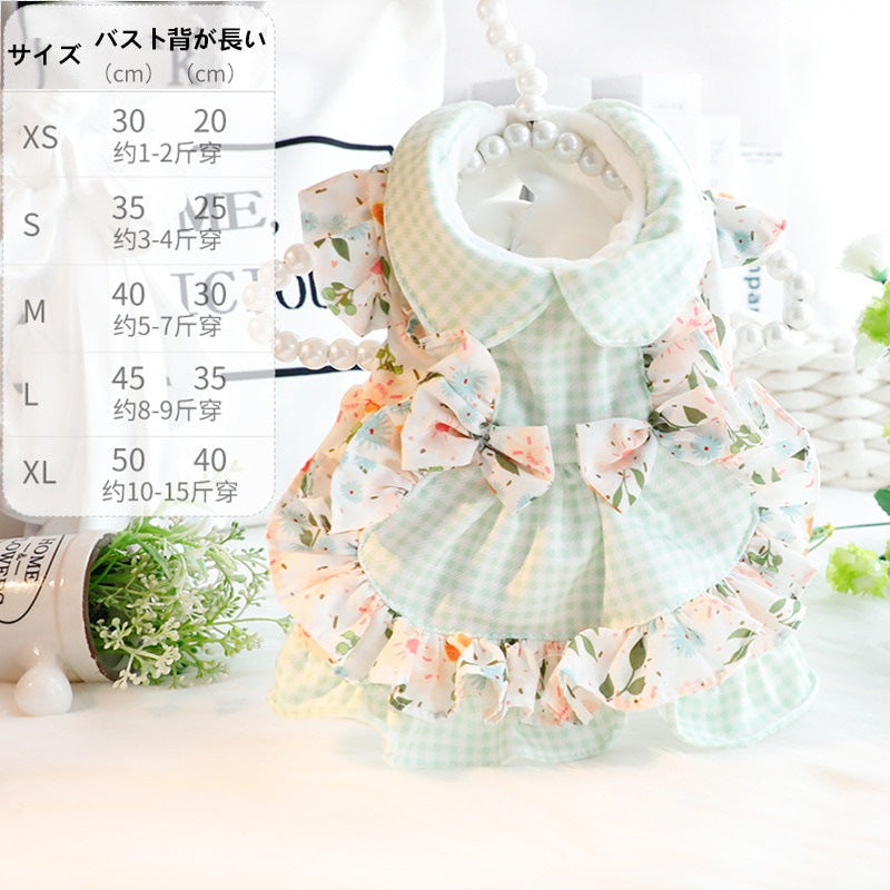 新作 猫犬 ペットウェア 2色XS-XL春秋冬スエード入り厚手タイプ犬の服かわいい猫の新生ミルク犬のミルク猫のプリンセスワンピース子犬マシュマロ小型犬ペットテディ服キャミソールさいころ甘いロリータの猫