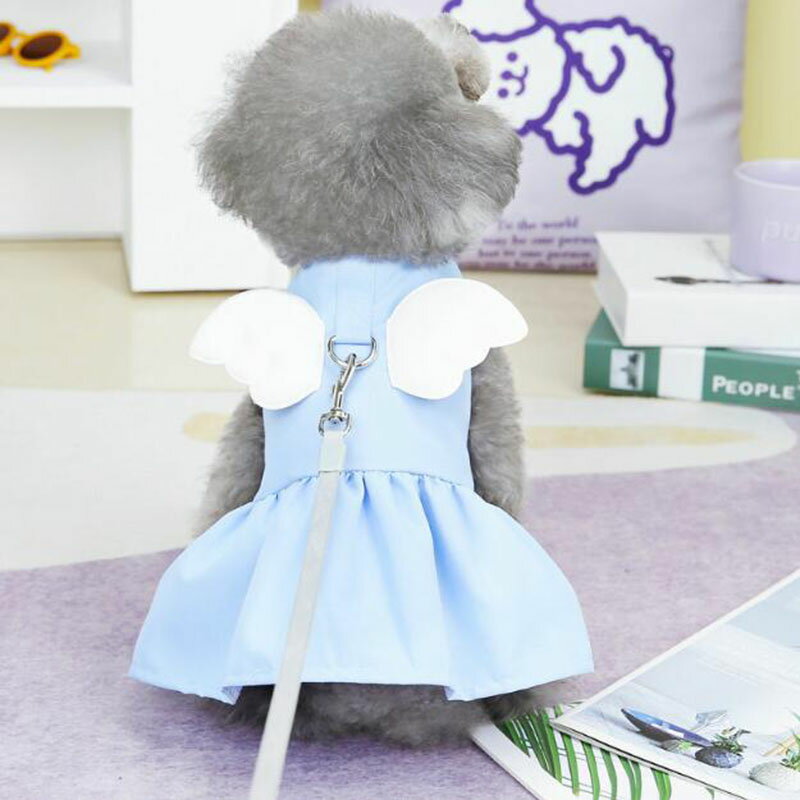 キャンペーンペット服 犬服 ワンピース スカート 姫様 可愛い 天使の羽 袖なし ドレス 犬の服 Tシャツ 春夏用 柔らかい 綿製 ペットウェア ドッグウェア 犬猫洋服 ファッション 小型犬 中型犬
