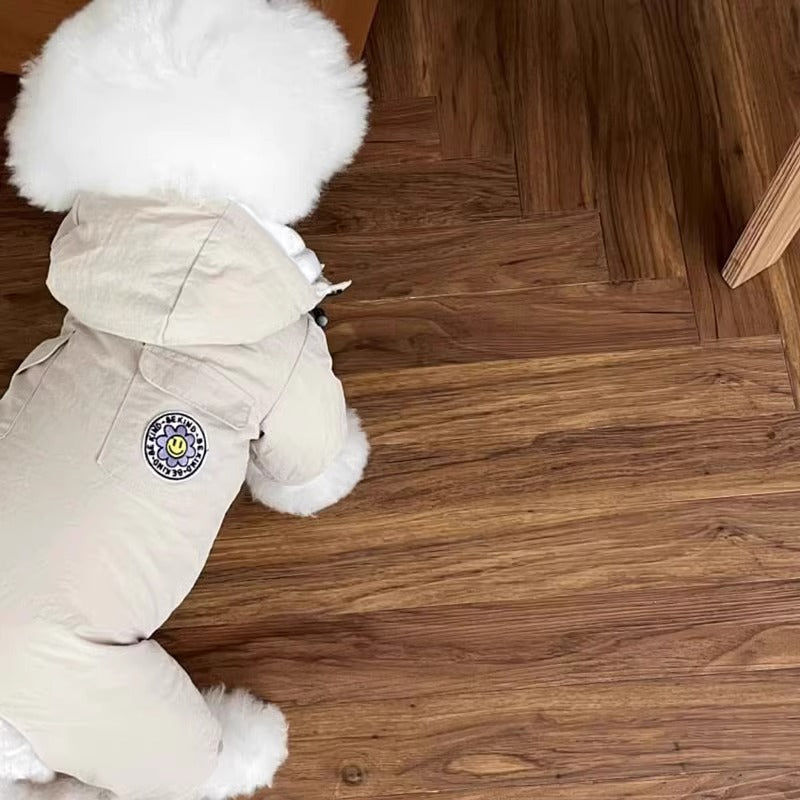 ペット服 冬犬小型犬ひまわりフード付き猫厚手ペット服