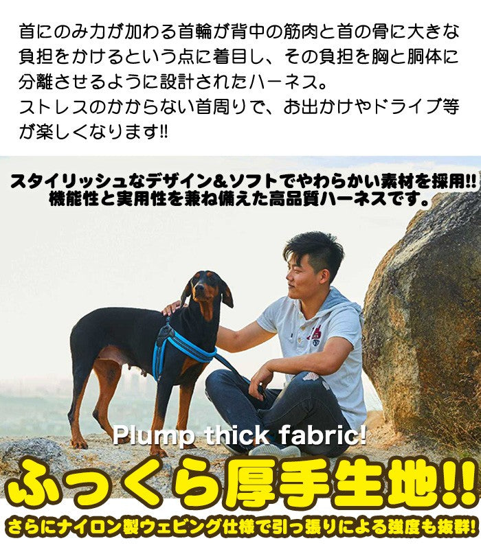 メッシュ 小型犬 ふっくら生地 犬 中型犬 ベスト ドッグウェア ドッグ 大型犬 キャット 服 ハーネス 胴輪 反射 付 ペット リード