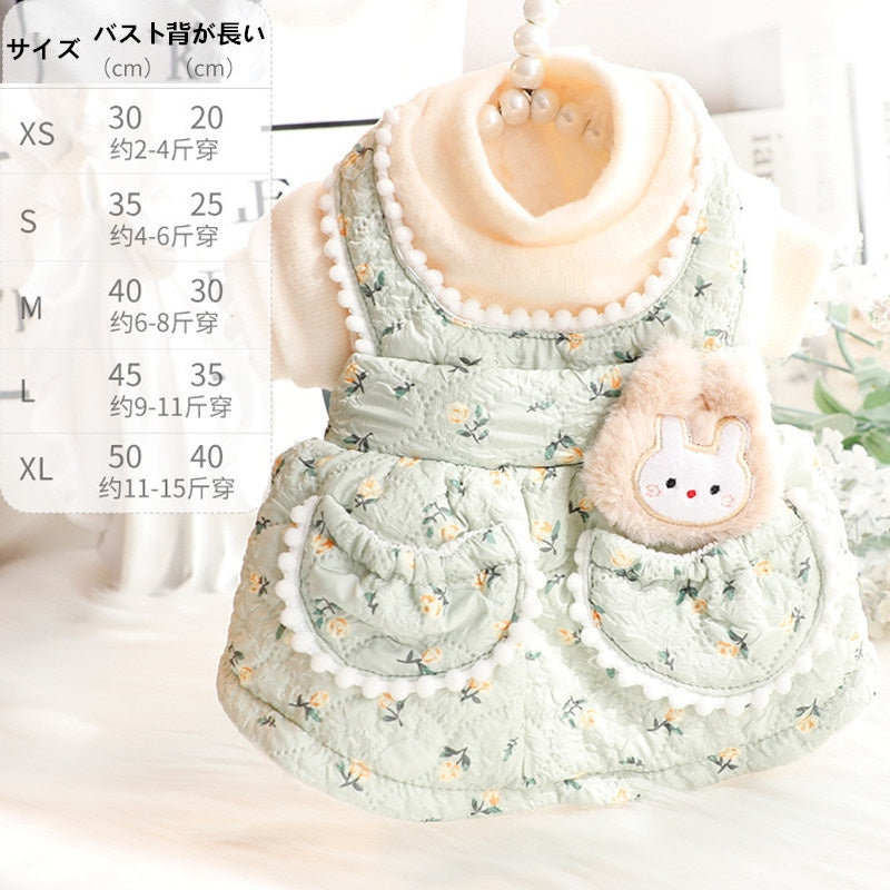 2色XS-XLあたたまることスエード入り厚手タイプ犬の服かわいい猫の新生ミルク犬のミルク猫のプリンセスワンピース子犬マシュマロ小型犬ペットテディ服キャミソール甘い猫犬服CXDZ63
