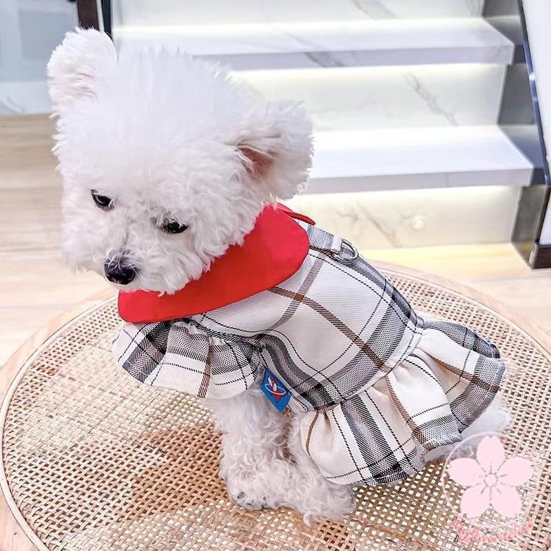 万能流行感 ペット 服 安い 犬 春 夏 秋 チェック 柄 ワンピース かわいい 可愛い ハイブランド 猫 ドッグウェア