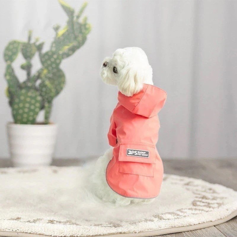 ドッグウェア レインコート 犬の服 犬服 雨服 雨具 パーカー フード付き 四足 小中型犬用 雨の日 防水 雨具 お散歩 梅雨対策 犬用品 着脱簡単