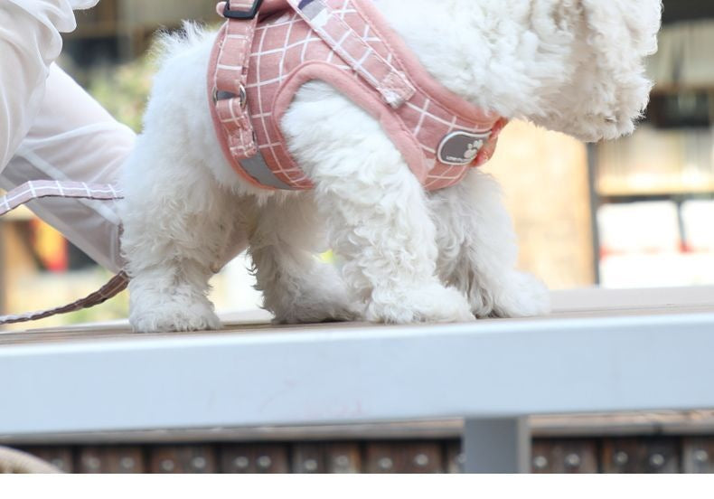 背心式犬牽引紐テディ比熊小型犬胸背ドッグラン子犬チェーンペット用品