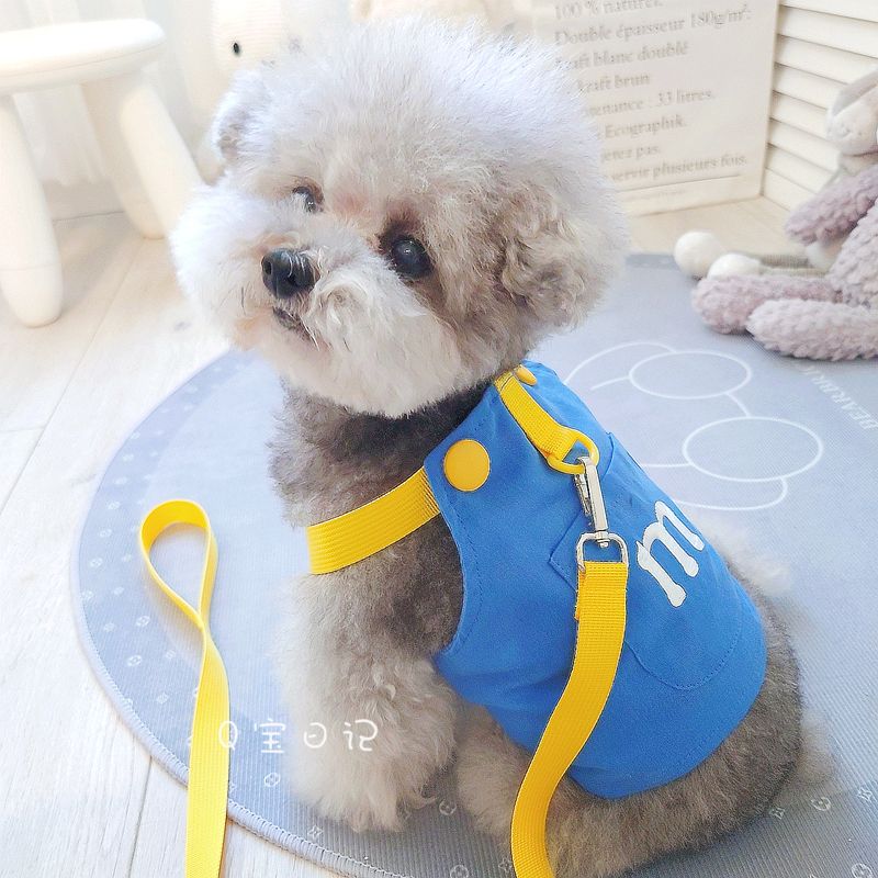 ペットの猫の小型犬のテディの犬の胸のストラップの牽引ロープのベスト式のドッグランの犬のひものかっこいいかわいい衝突色 メガ割ワンピースパンツトートバッグ