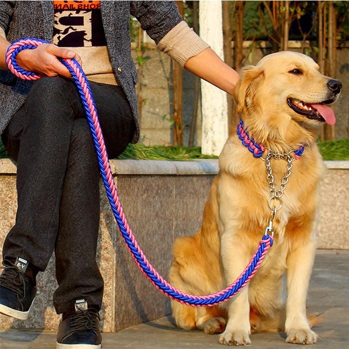 ペット 編込み 首輪 ドッグ 中型犬 犬 チョーカー 小型犬 大型犬 極太 ハーフチョーク リード