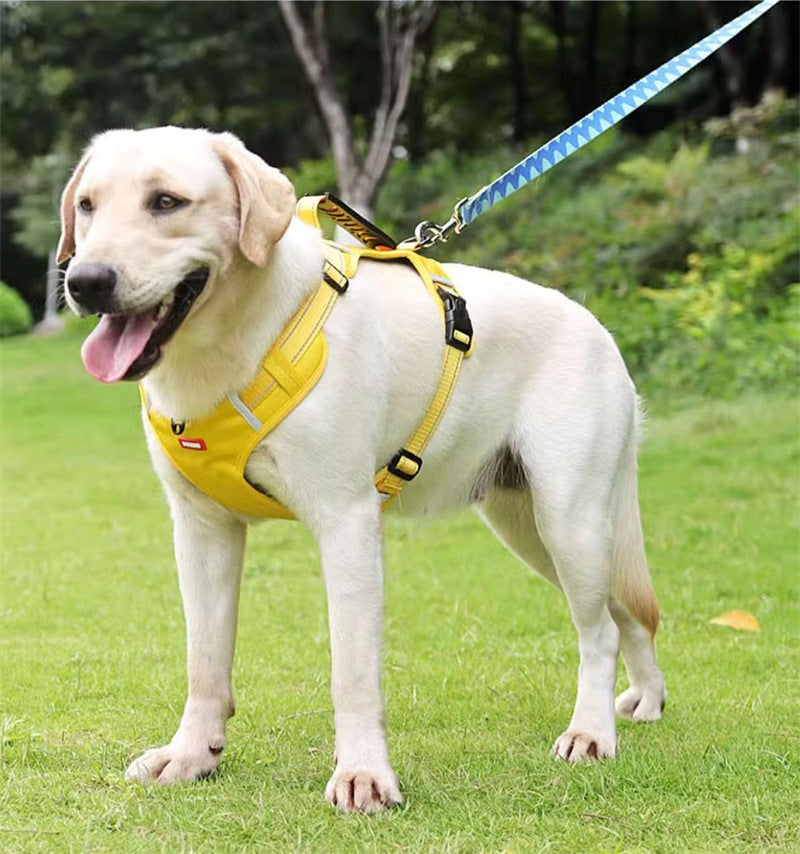 犬ハーネス 犬用 5.0m伸縮紐 犬用胴輪 反射材料付き 装着簡単 喉にやさしい 小型犬 大型犬 散歩/訓練/お出掛 ペット はーねす 安全 抜けない 軽量 調節可能