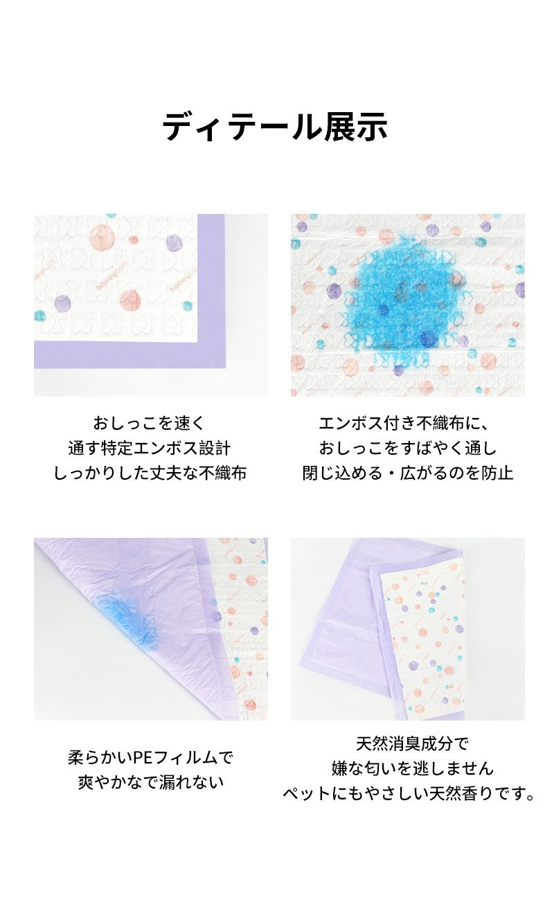 <a href="https://www.qoo10.jp/gmkt.inc/Search/brand.aspx?brandno=109151" target="_blank" class="title_brand" id="btn_brand" title="Honeycare">Honeycare</a>ペットシーツ 中厚型 ペットシート厚型 サイズ選択可 レギュラー ワイド スーパーワイド 香り付き 香りの選択