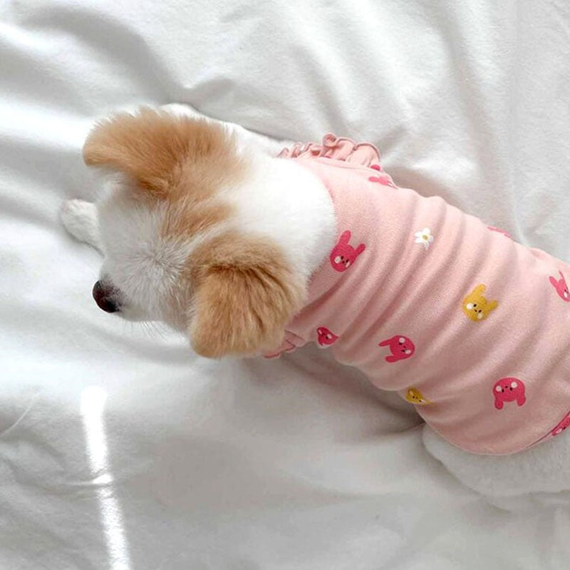 【新作犬猫服 登場】 犬服 ペット服 犬 洋服 春薄手猫小フライスリーブベスト犬二本足コート小 中型犬子犬猫秋ペット服