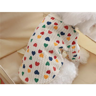 ドッグウェア ハート柄 犬 服 トップス 犬の服 あったか 秋 冬 超小型犬 小型犬 中型犬 猫 ペット 犬用 洋服 お散歩 可愛い メール便