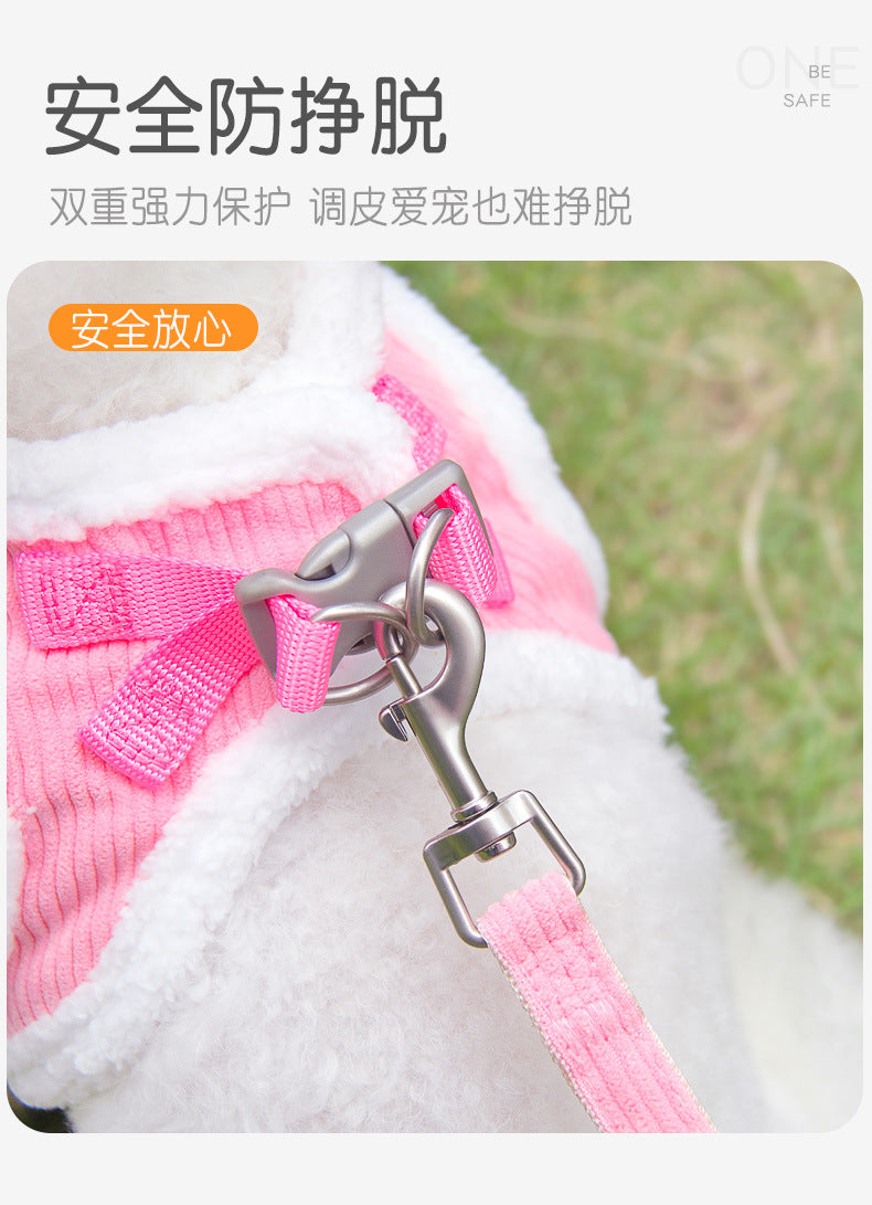 ペット用品 犬用ハーネス シンプル お出かけ リード 小型犬 おしゃれ 犬用 ハーネス 猫用 簡単装着 軽量 中型犬 ハーネスリードセット ペットハーネス ネコ用ハーネス お散歩 犬 2点セット 96