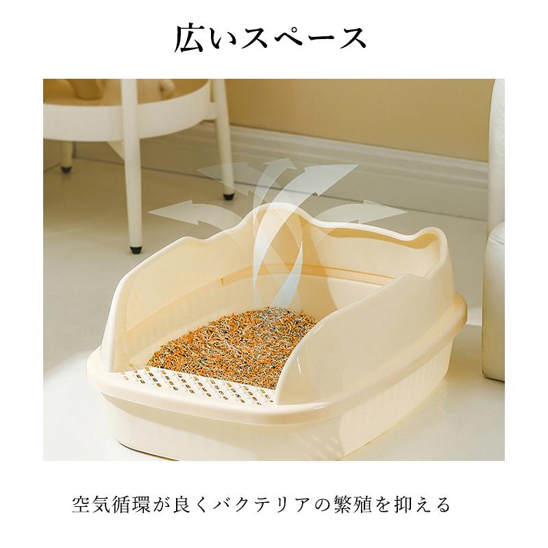 キャットトイレ 大容量 ペットトイレ 開放式 Lサイズ 高め 大型 ネコ スコップ付き 深め ねこトイレトイレ 猫 大きめ 猫トイレ ねこ ネコトイレ