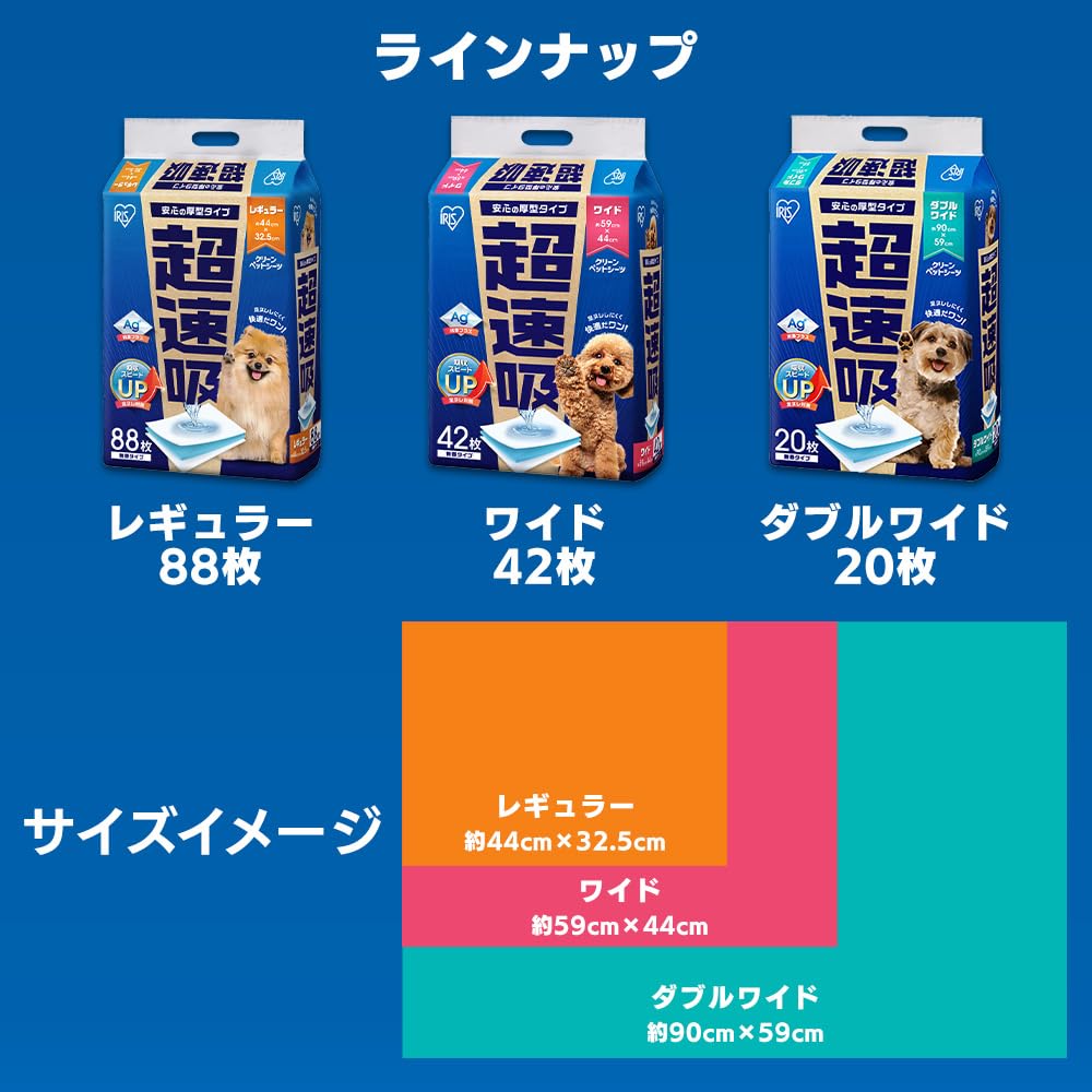 アイリスオーヤマ ペットシーツ 厚型 超速吸 抗菌 レギュラー 【400枚入り】 犬 トイレシート おしっこシート CSPS-400