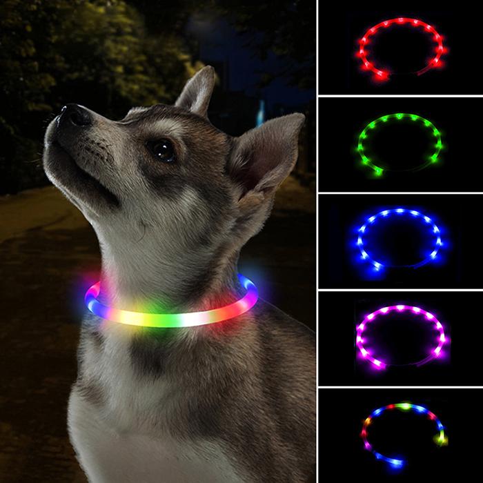 散歩 光る 明るい 犬用 中型犬 ペット用品 首輪 事故防止 猫 サイズ調節可能 USB充電式 点滅 夜 点灯 おしゃれ 小型犬 大型犬