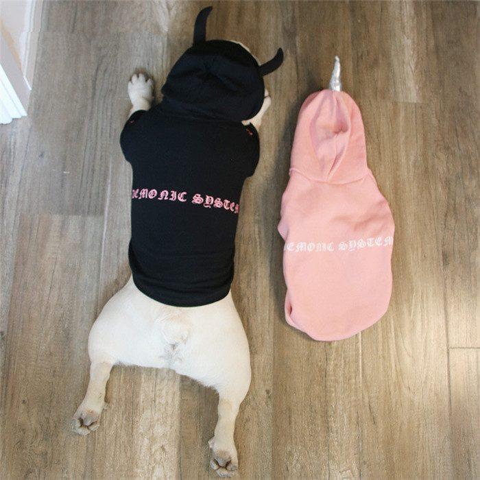 犬 服 デビル ハロウィン コスプレ フレブル服 裏起毛パーカー フレンチブルドッグ ペットウェア