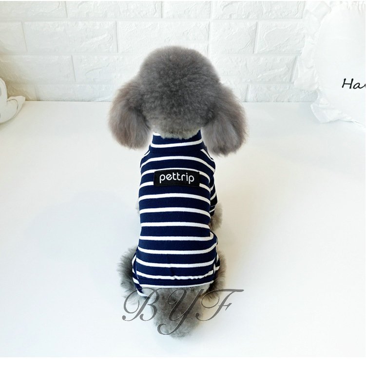 犬服 ストライプ柄 小中型犬服 犬洋服 ペット服 ペット用品 猫 犬つなぎ オシャレな犬用ロンパース