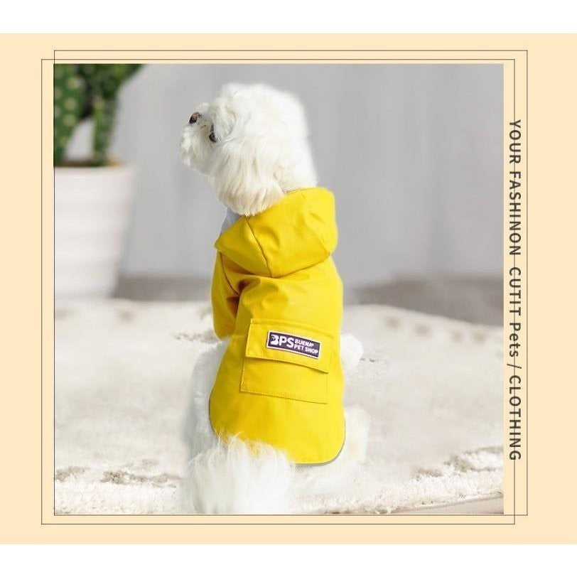 ドッグウェア レインコート 犬の服 犬服 雨服 雨具 パーカー フード付き 四足 小中型犬用 雨の日 防水 雨具 お散歩 梅雨対策 犬用品 着脱簡単