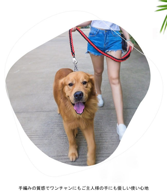送 料 無 料!犬用 首輪 リード 2点セット 牽引ロープ ペット用品 大型犬 中型犬 牽引縄 セットアップ お洒落 ドッグウェア ハーネス 切り替え