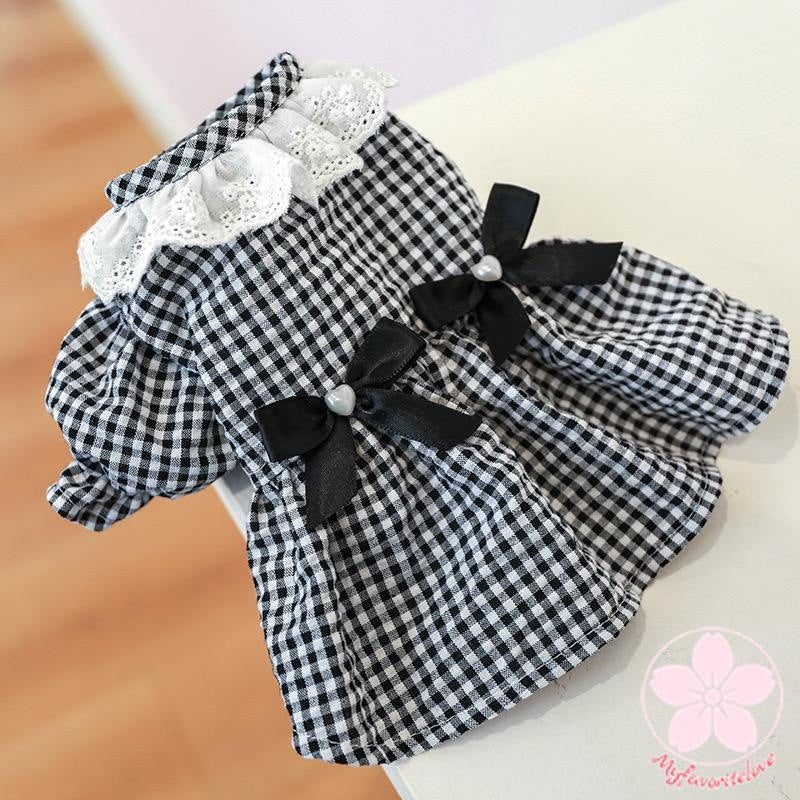 新入庫 ペット 服 安い 犬 春 夏 秋 ブラック チェック 柄 ワンピース かわいい 可愛い ハイブランド 猫 ドッグウェア