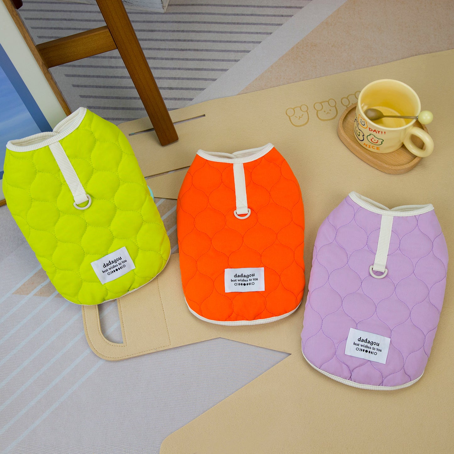 人気犬の服ペットの服小型犬猫も着れる秋冬あったか快適ピーチコットンコート