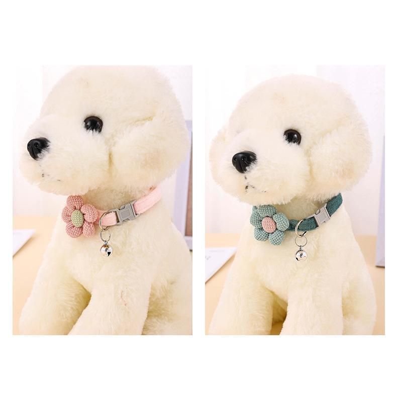 首輪 犬用 猫用 ペット用品 イヌ ネコ 小型犬 鈴付き カラー ワンタッチバックル 花 フラワー 可愛い おしゃれ お散歩 お出かけ 長さ調節可
