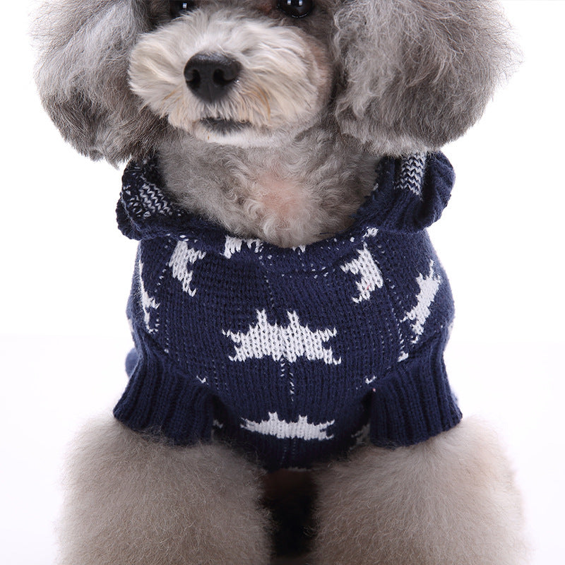 2023年新作入荷 ペット服 犬 服 Tシャツ ドッグウェア犬服クリスマス衣雪花セーターハロウィンペット服セーターヘラジカ衣犬セーター