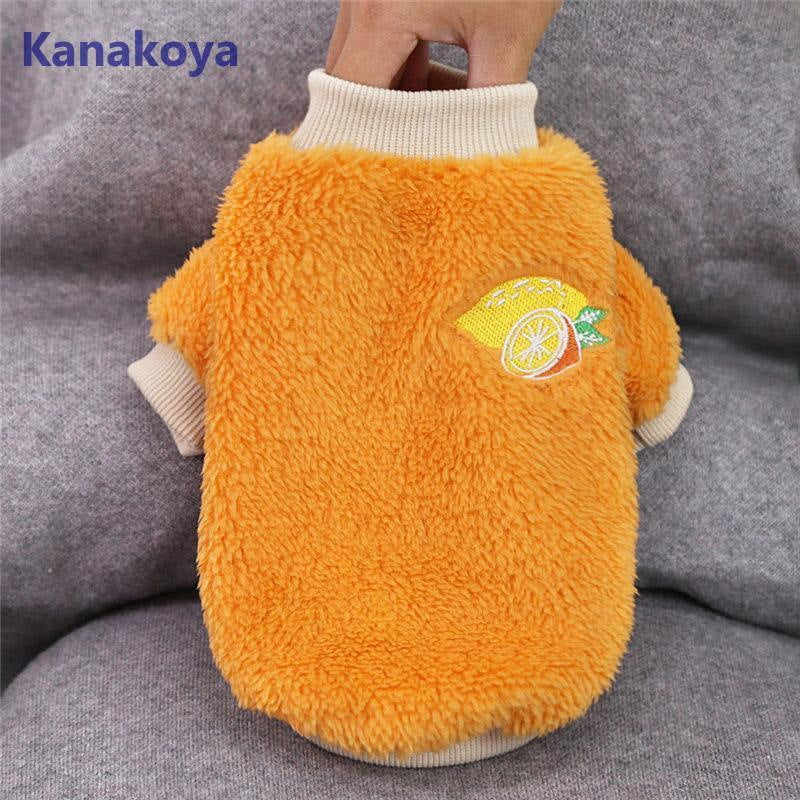 犬 服 ペットウェア 秋 冬 裏ボア 裏起毛 フルーツ 保温 防寒対策 暖か ドッグウェア 小型犬 中型犬 犬用 猫 旅行