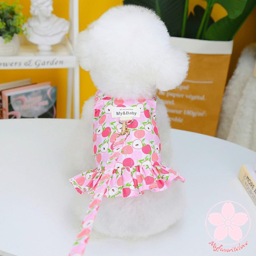 大人気 上品 ペット 服 安い 犬 春 夏 フルーツ 柄 ハーネス ウェア ワンピース かわいい 可愛い ハイブランド 猫 ドッグウェア