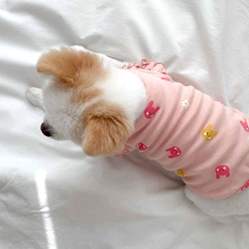 【新作犬猫服 登場】 犬服 ペット服 犬 洋服 春薄手猫小フライスリーブベスト犬二本足コート小 中型犬子犬猫秋ペット服