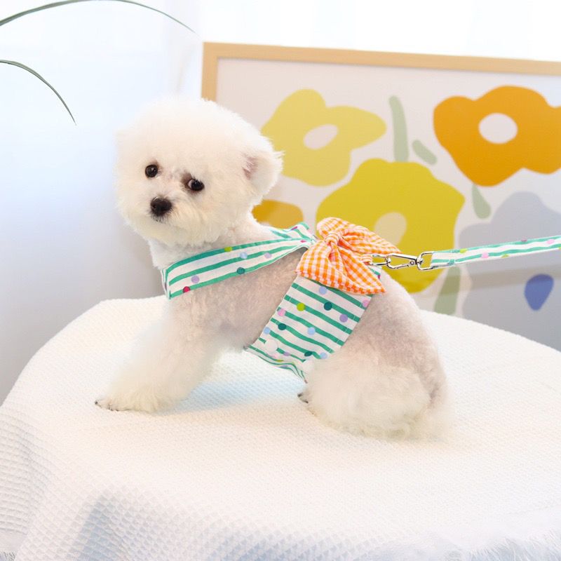 ペットの胸の牽引紐の犬の背もたれの蝶結びの胸のバックの猫の日韓の小型犬のペットの服装 メガ割ワンピースパンツトートバッグ