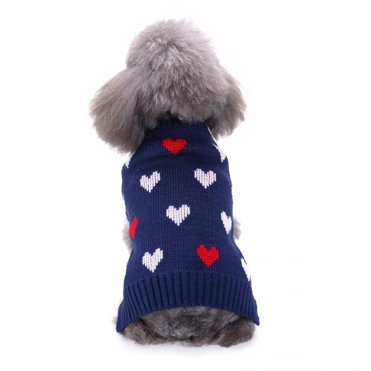 2023年新作入荷 ペット服 犬 服 Tシャツ ドッグウェアペットの服セーターハイネック犬の服セータークリスマス雪花の犬のセーター秋冬