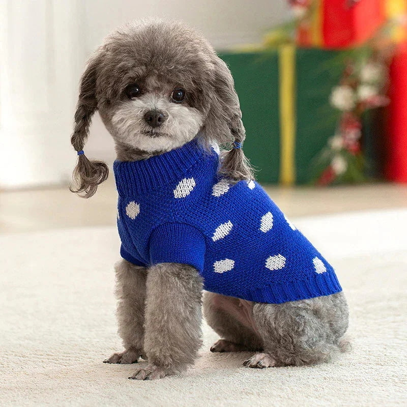 人气新作ホット冬ペット セーター クリスマス小型および中型犬ストライプ フード付きセーター ニット ペット服