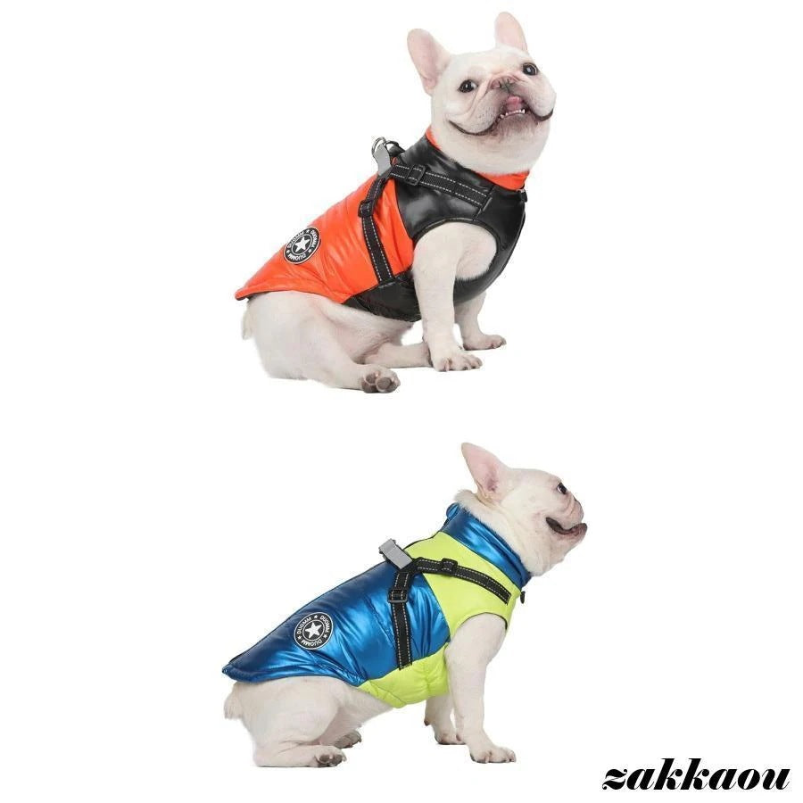 犬服 犬 ハーネス 冬 小型犬 中型犬 犬の服 防寒着 ジャケット 暖かい ハーネス一体型ジャンパー 冬 コート ベスト オシャレ ジャケット 重ね着 厚手 防寒対策