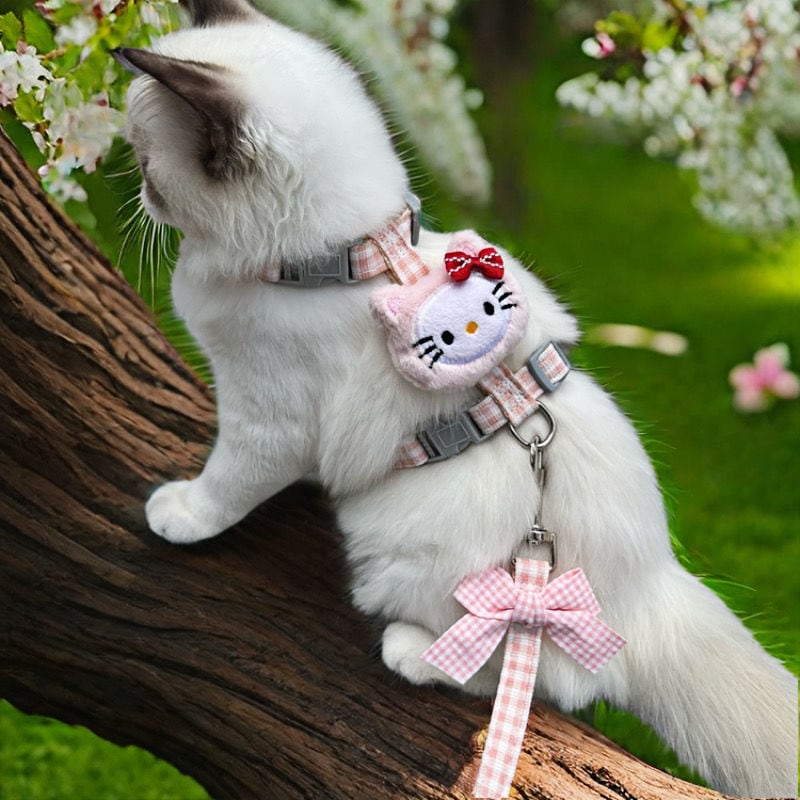 メガ割日系かわいい蝶ネクタイ猫牽引ロープウサギ首輪猫チェーン工字型散歩ロープは外出を調節できる914