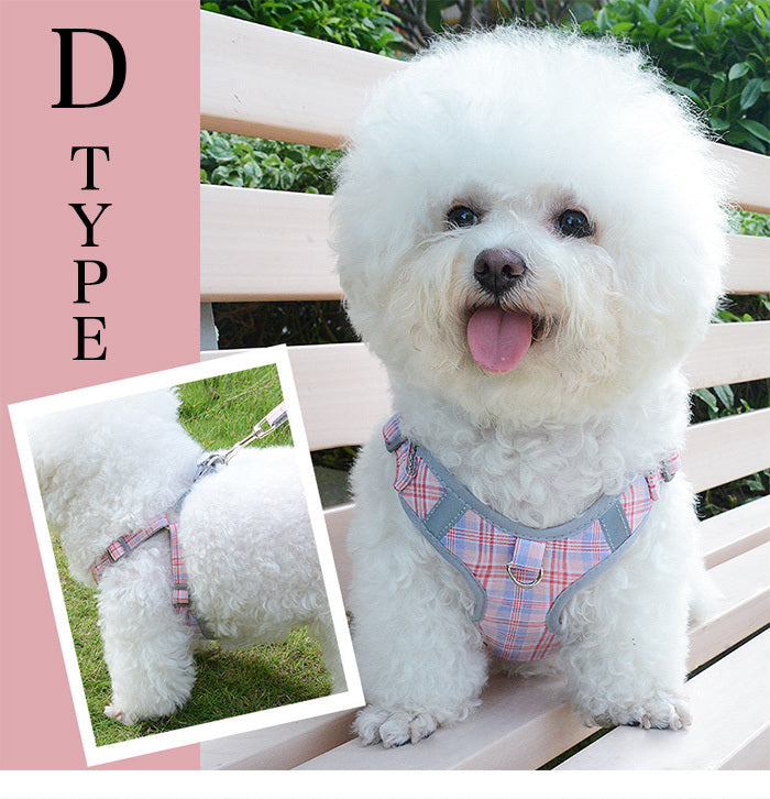 服 ドッグ キャット 猫 ウェアハーネス リード付 犬 ハーネス ペット カラフル 胴輪 チェック