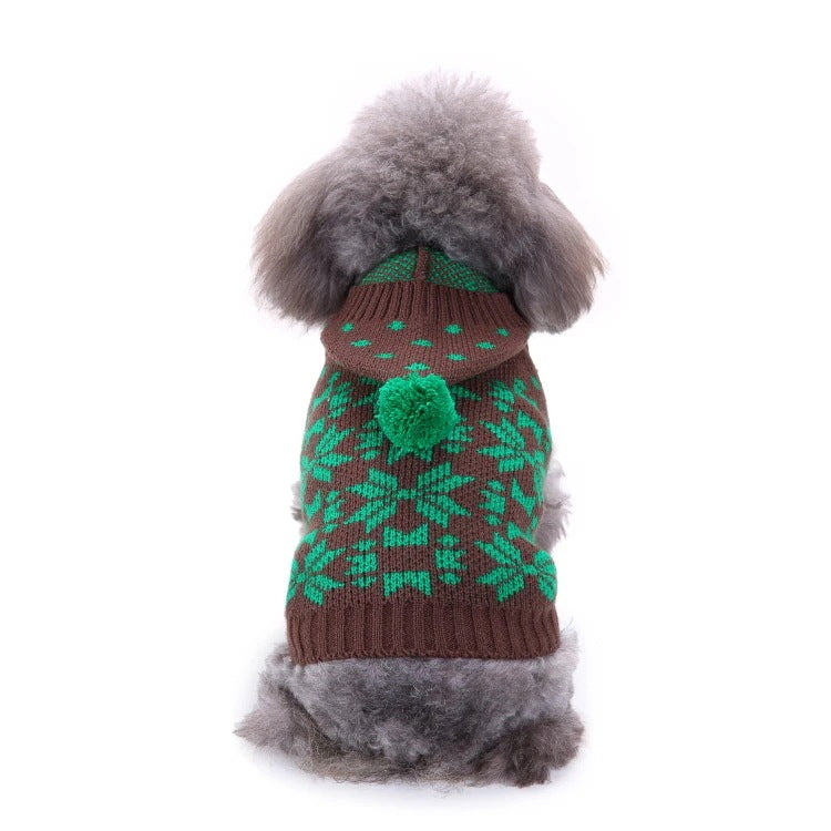 2023年新作入荷 ペット服 犬 服 Tシャツ ドッグウェアペットの服セーターハイネック犬の服セータークリスマス雪花の犬のセーター秋冬