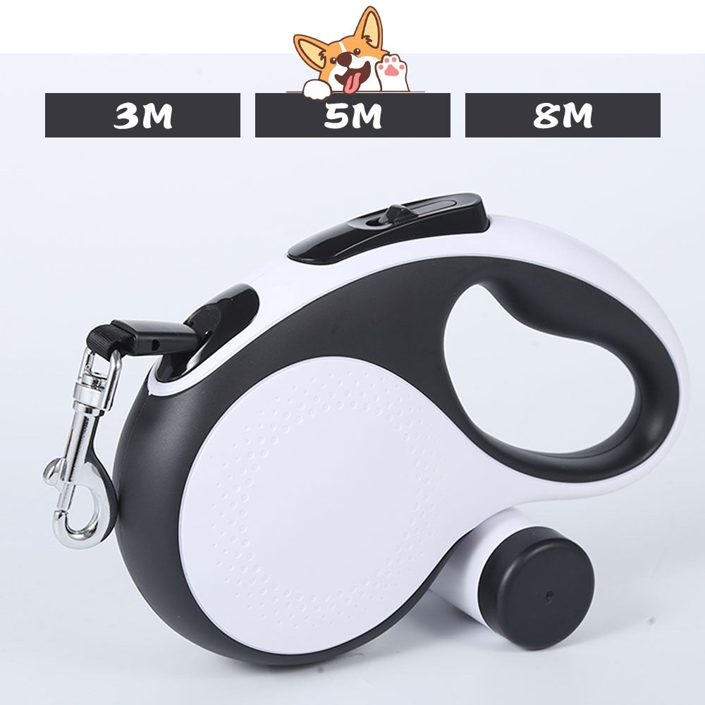 3日で出荷 自動伸縮ペット用リード ゴミ袋ホルダー付き 中大型犬対応 散歩用リード 猫犬兼用 アウトドア 携帯便利 爆走防止タイプ 3M/5M/8M