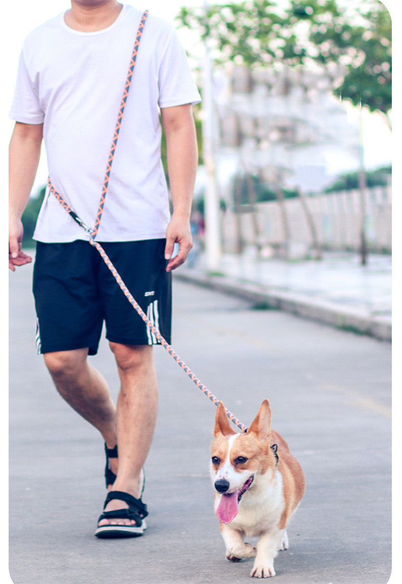 犬 リード 2.6m ショルダーリード 肩掛けリード 2頭引き リード ロングリード 反射機能 小型犬 中型犬 散歩 コンパクト 長い 多頭飼い