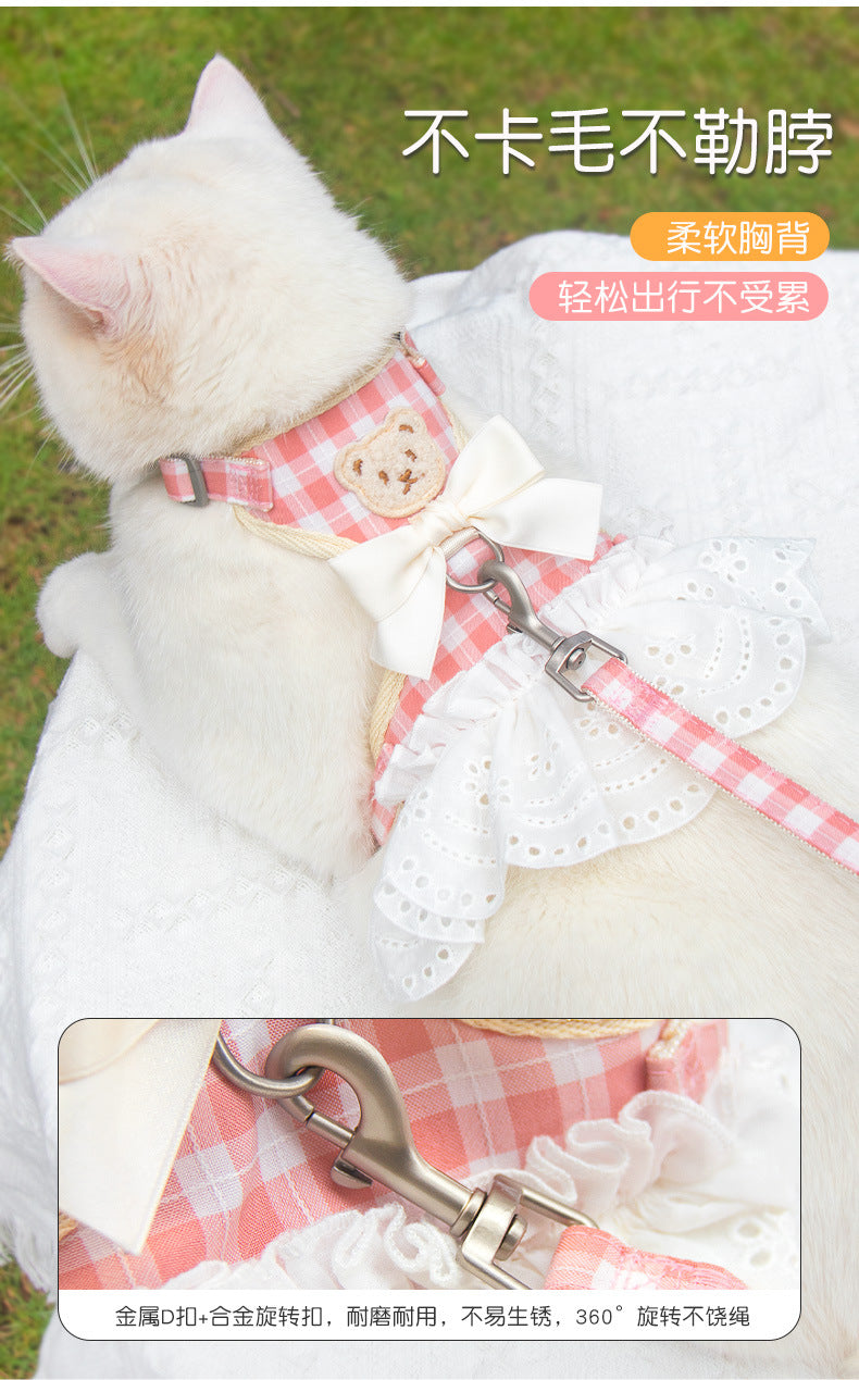 猫用 簡単装着 ペットハーネス リーシュ 軽量 お散歩 ハーネス ペット用品 お出かけ ネコ用ハーネス ハーネスリードセット 1 犬 小型犬 犬用 中型犬 おしゃれ リード 胴輪 犬用ハーネス シンプ