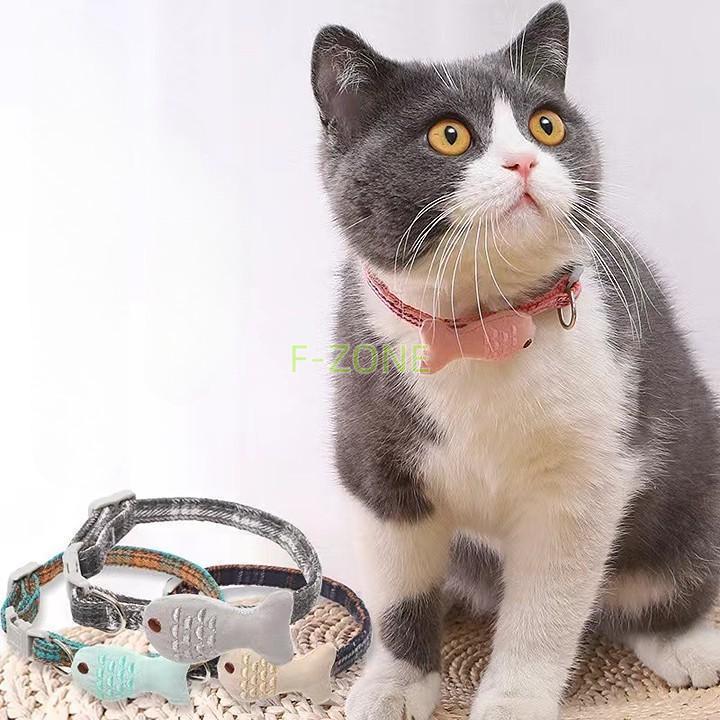 おしゃれ ワンタッチバックル 犬用 小魚 カラー 鈴付き お散歩 小型犬 猫用 首輪 ペット用品 チェック柄 お出かけ かわいい