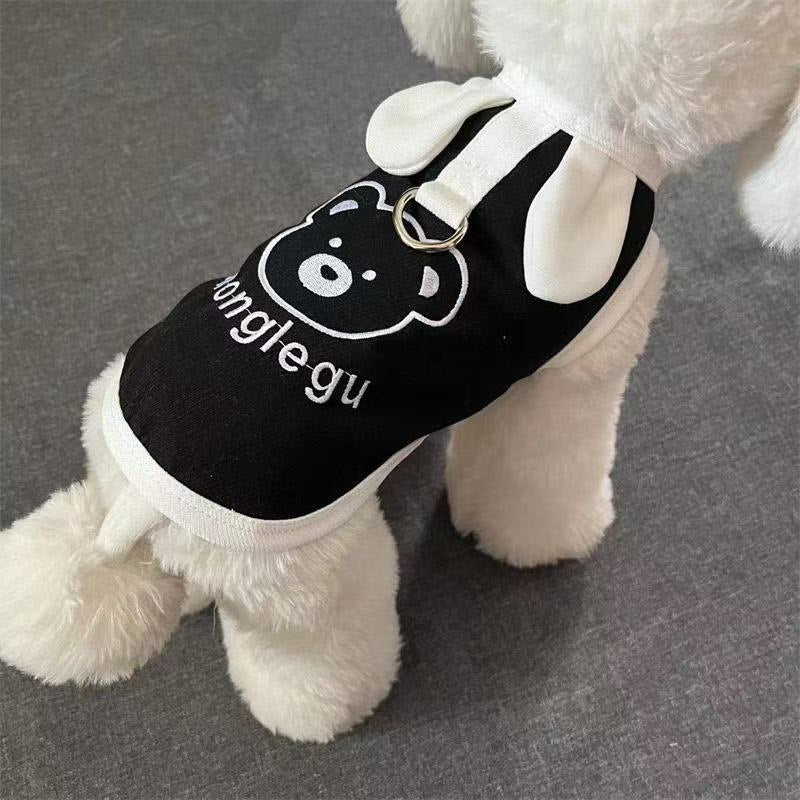 売れ筋 白黒クマ柄 抜け毛防止ベスト ノースリーブ ペット用 犬 服 犬 服 犬服 犬の服 ペット用品 ハーネス 小型犬