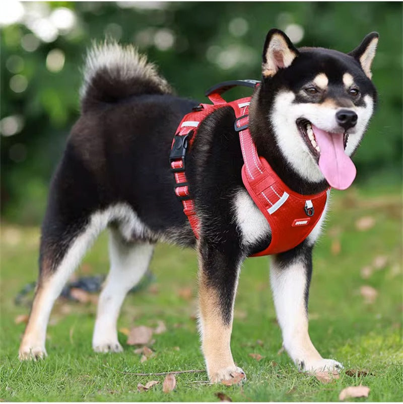 犬ハーネス 犬用 ハーネス 犬用胴輪 反射材料付き 装着簡単 喉にやさしい 小型犬 大型犬 散歩/訓練/お出掛 ペット はーねす 安全 抜けない 軽量 調節可能